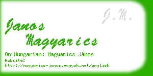 janos magyarics business card